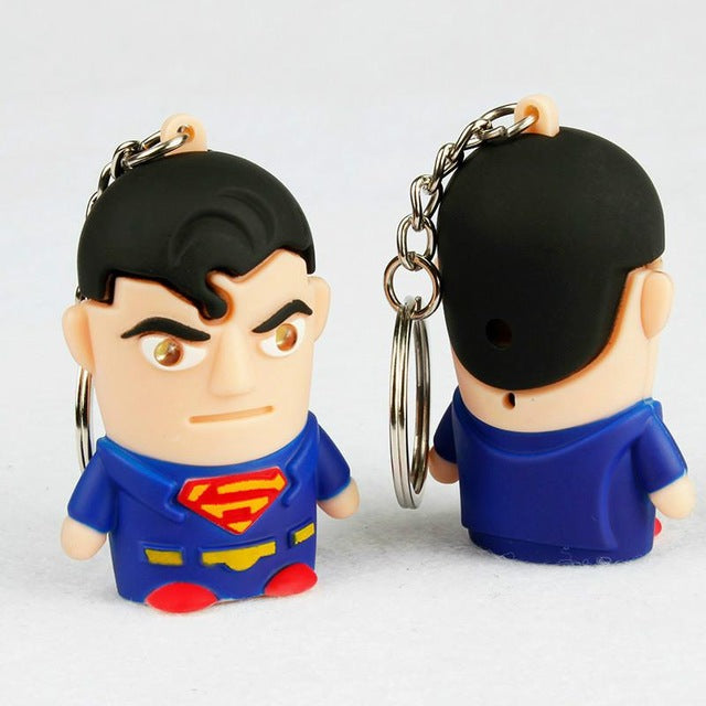 Hot LED Superman Sound Flashlight Keychain