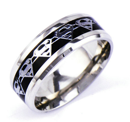 Men's Fashion Superman Stainless Steel Ring 4 Colors