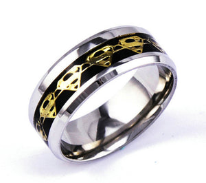 Men's Fashion Superman Stainless Steel Ring 4 Colors