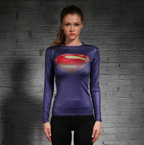 High quality Long Sleeve Superman T-shirt for Women