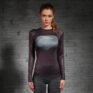 High quality Long Sleeve Superman T-shirt for Women