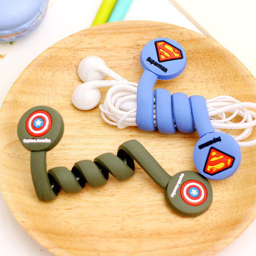 10pcs/lot Superman,Batman,Captain America Hero Model Headphone Cord Holder